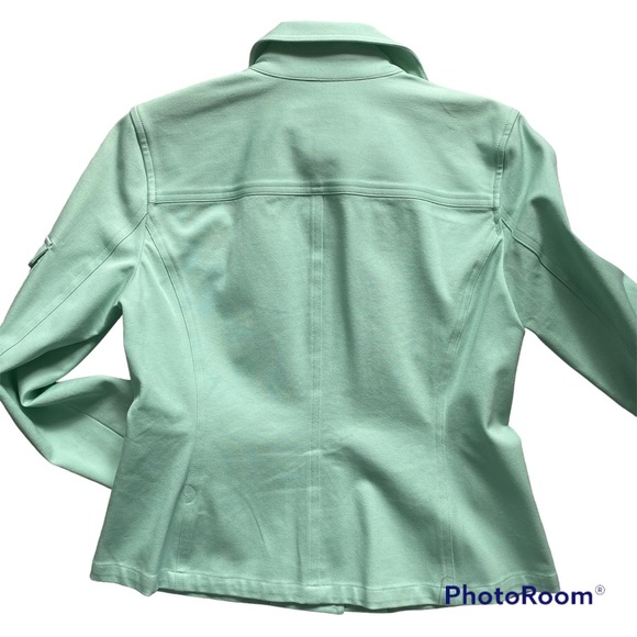 Peck & Peck Petite Jacket Cotton Pastel Green - Picture 3 of 10